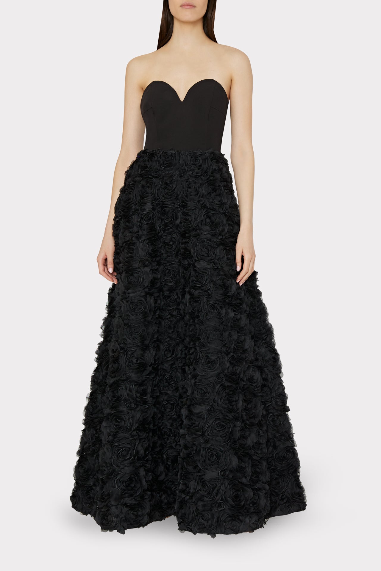 Roxy Mesh Rose Gown in Black | MILLY Roxy Mesh Rose Gown in Black | MILLY