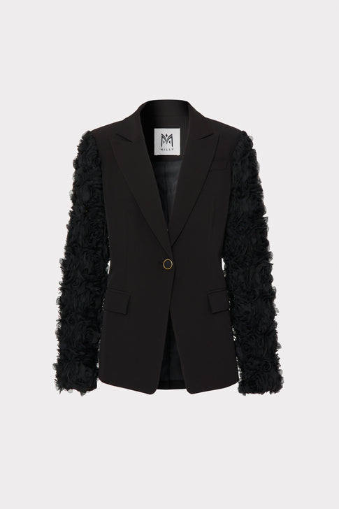 Avery Cady Mesh Rose Blazer Black Image 1 of 4