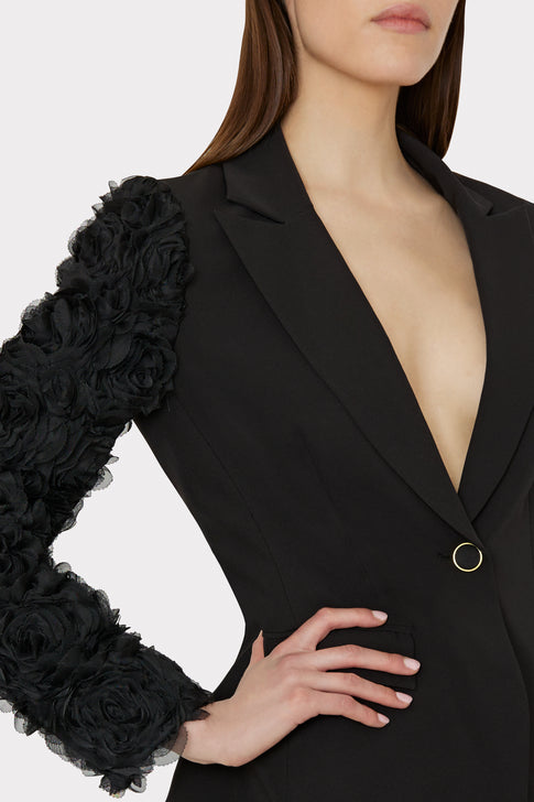 Avery Cady Mesh Rose Blazer Black Image 3 of 4