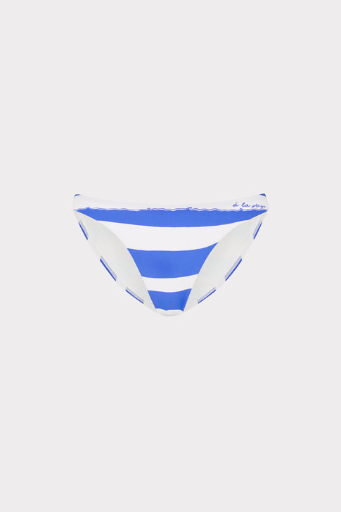 Blue and white striped designer A La Plage bikini bottom - Flat Lay | MILLY