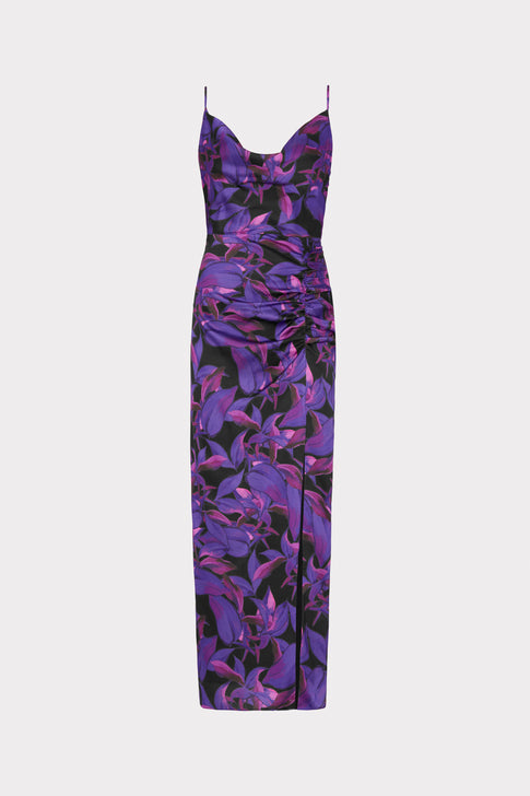 Lilliana Floating Petals Dress Purple Multi Image 1 of 4