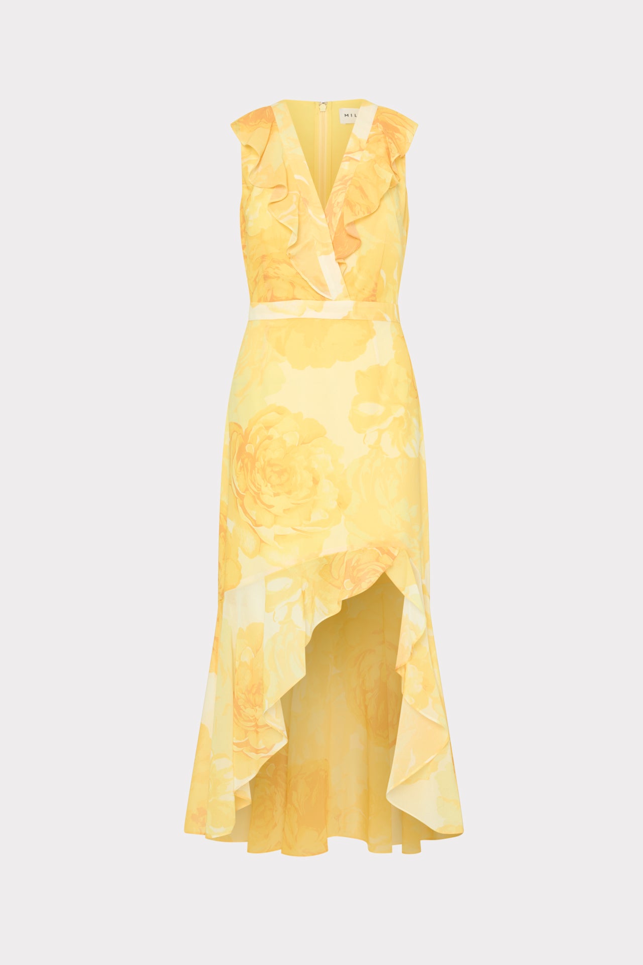 Nanci Printed Midi Dress in Yellow Multi | MILLY Nanci Printed Midi Dress in Yellow Multi | MILLY