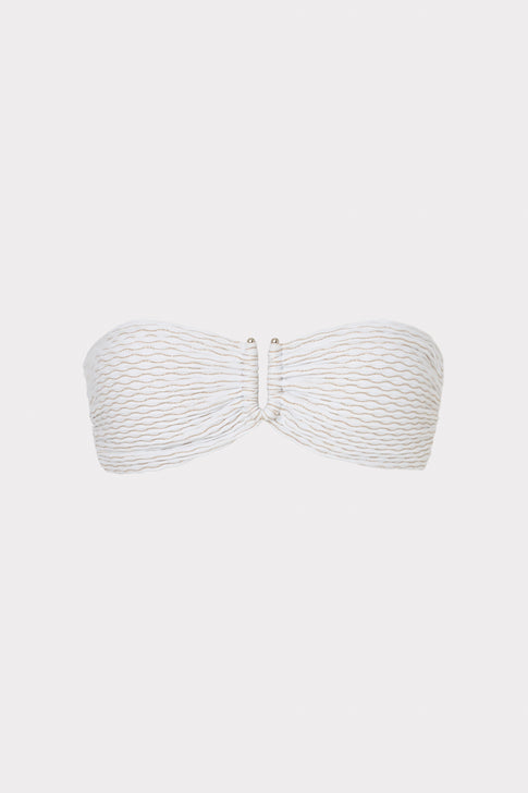 Verone Texture Waves Bandeau Top White Image 1 of 4
