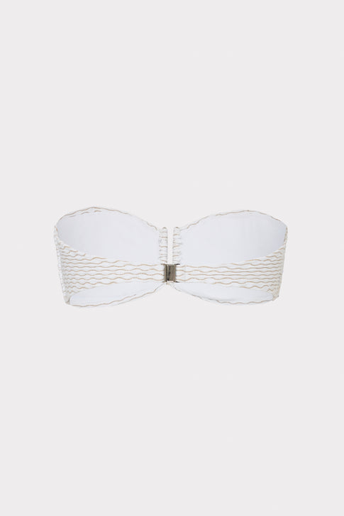 Verone Texture Waves Bandeau Top White Image 4 of 4