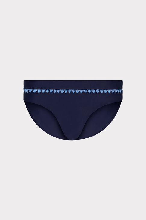 Crochet Stitch Bikini Bottom Navy/Blue Image 1 of 4