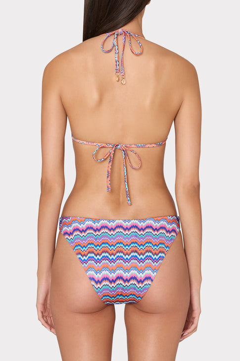 Barcelona Metallic Chevron Triangle Bikini Top Blue Multi Image 3 of 5