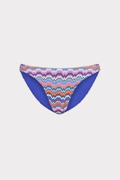 Margot Barcelona Metallic Chevron Bikini Bottom Blue Multi Image 1 of 5