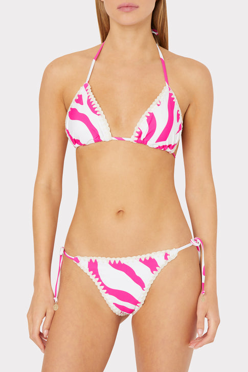 Zebra Bikini Top Milly Pink/Ecru Image 2 of 4