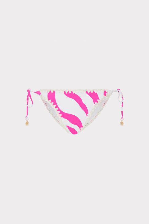 Zebra Bikini Bottom Milly Pink/Ecru Image 1 of 4
