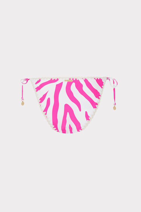 Zebra Bikini Bottom Milly Pink/Ecru Image 4 of 4