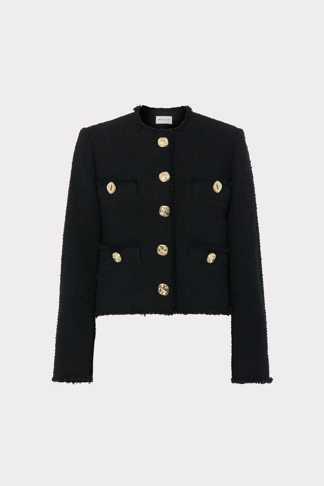 Reign Boucle Jacket in Black - MILLY in Black | MILLY