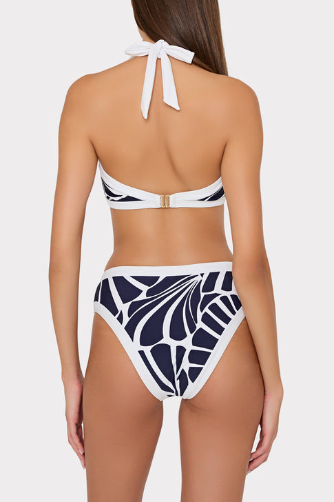 Navy Abstract Kai Print Bikini - On Model Back View | MILLY