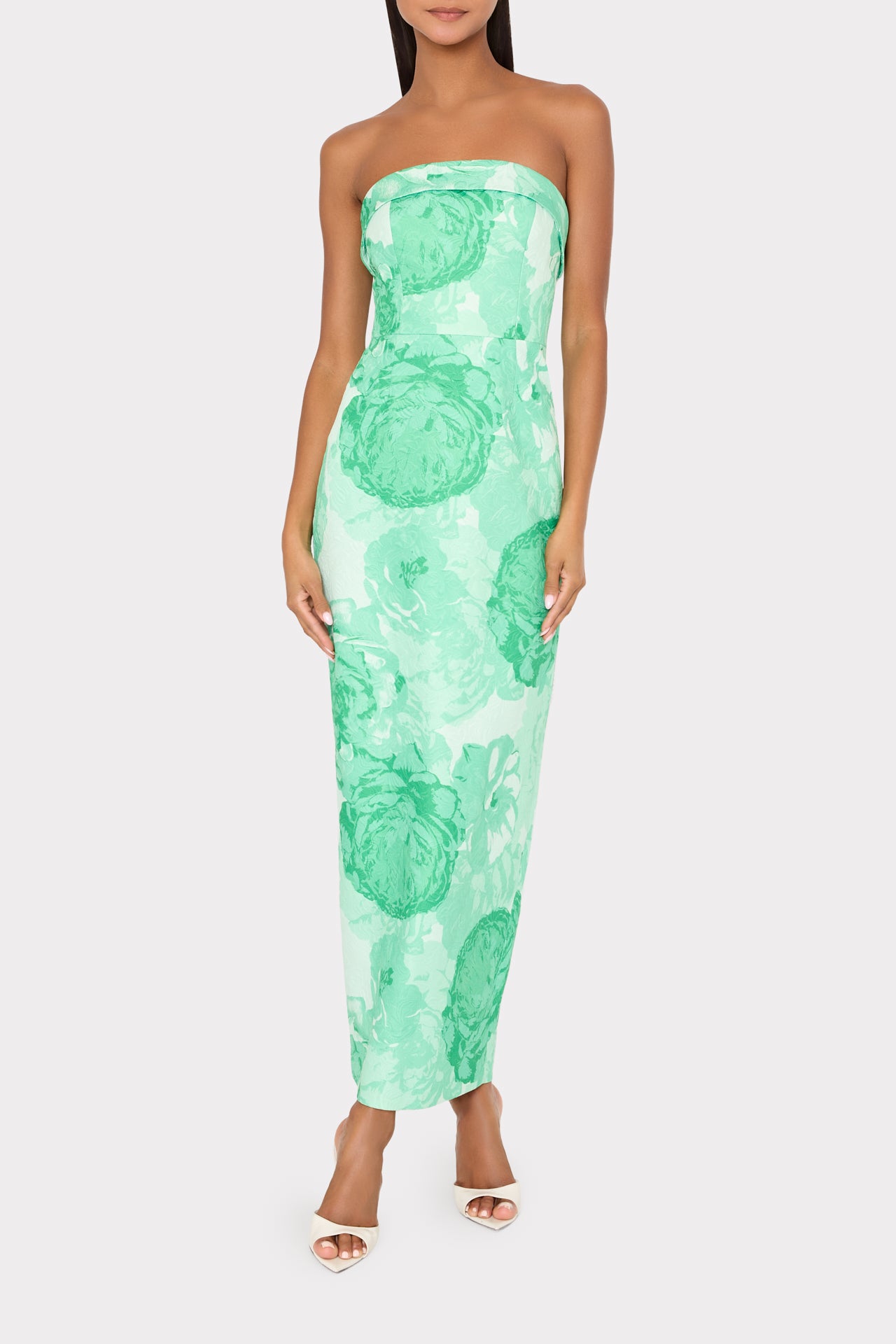 green jaquard dress Tara Floral Jacquard Maxi Dress Light Green | Wedding Guest Dress main image 1