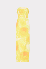Ella Jacquard Maxi Dress in Yellow Multi | MILLY