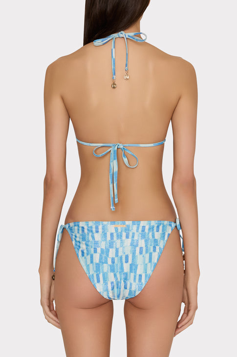 Sunset Tile Triangle Bikini Top Light Blue Multi Image 3 of 4