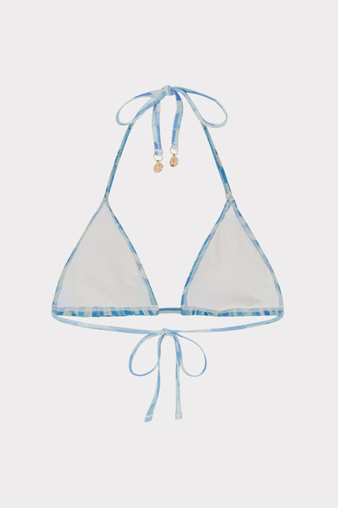 Sunset Tile Triangle Bikini Top Light Blue Multi Image 4 of 4