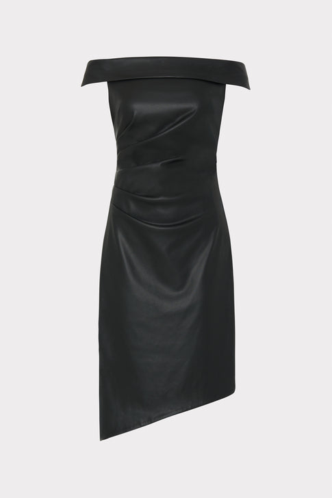 Ally Vegan Leather Dress Black Image 1 of 4
