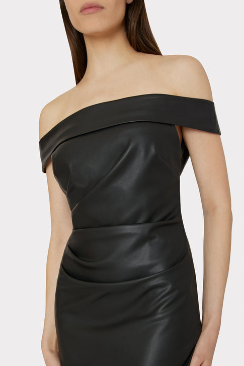 Ally Vegan Leather Dress Black Image 3 of 4