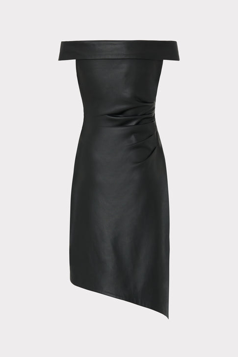 Ally Vegan Leather Dress Black Image 4 of 4
