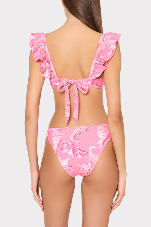 Pink Multi Bikini Set with Tie-Back Detail - Back View on Model | MILLY