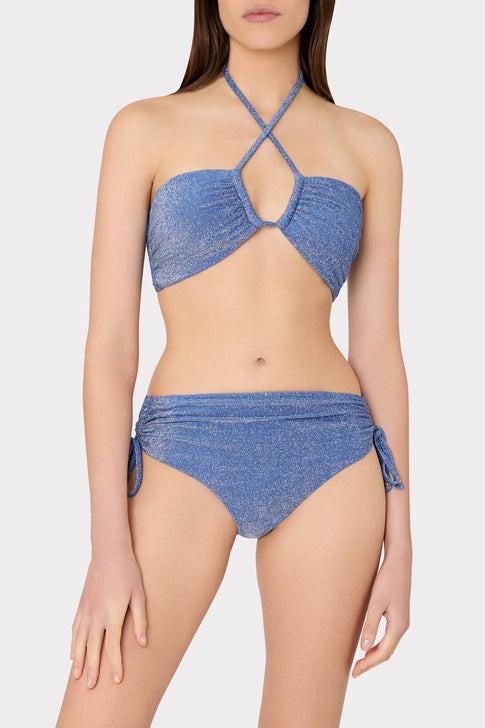 Shimmer Halter Bikini Top Blue Image 2 of 4