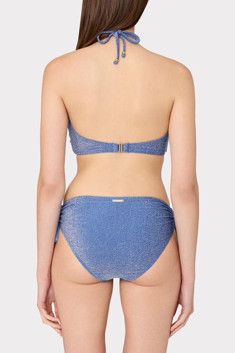 Shimmer Halter Bikini Top Blue Image 3 of 4
