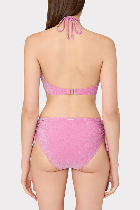 Shimmer Halter Bikini Top Pink Image 3 of 4