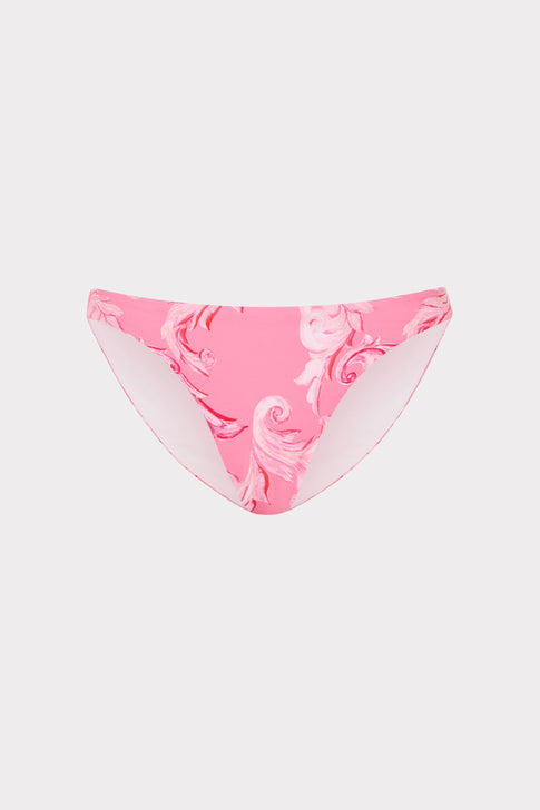 Pink Multi Canopee Bikini Bottom with Elegant Floral Pattern - Flat Lay | MILLY