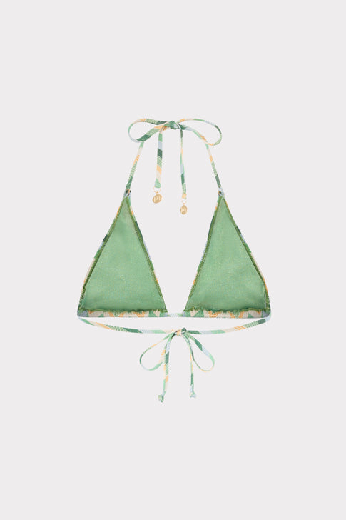 Green Multi Triangle Bikini Top - Flat Lay Detail | MILLY