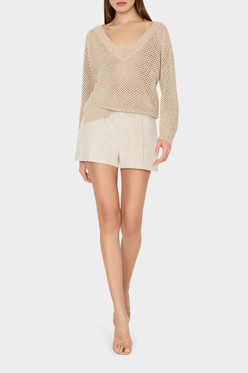 Linen Pleated Shorts Natural Image 2 of 4