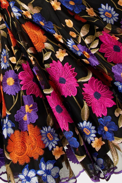 Penelope Fall Foliage Embroidery Dress