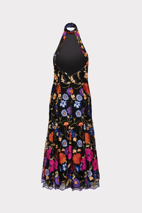 Penelope Fall Foliage Embroidery Dress Black Multi Image 4 of 4