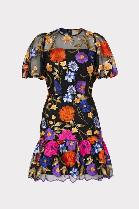 Yasmin Fall Foliage Embroidery Dress