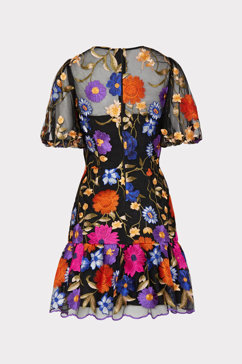 Yasmin Fall Foliage Embroidery Dress