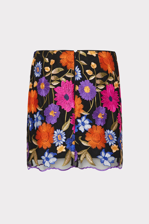 Kristina Fall Foliage Embroidery Skirt