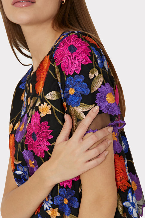 Katelynn Fall Foliage Embroidery Tee