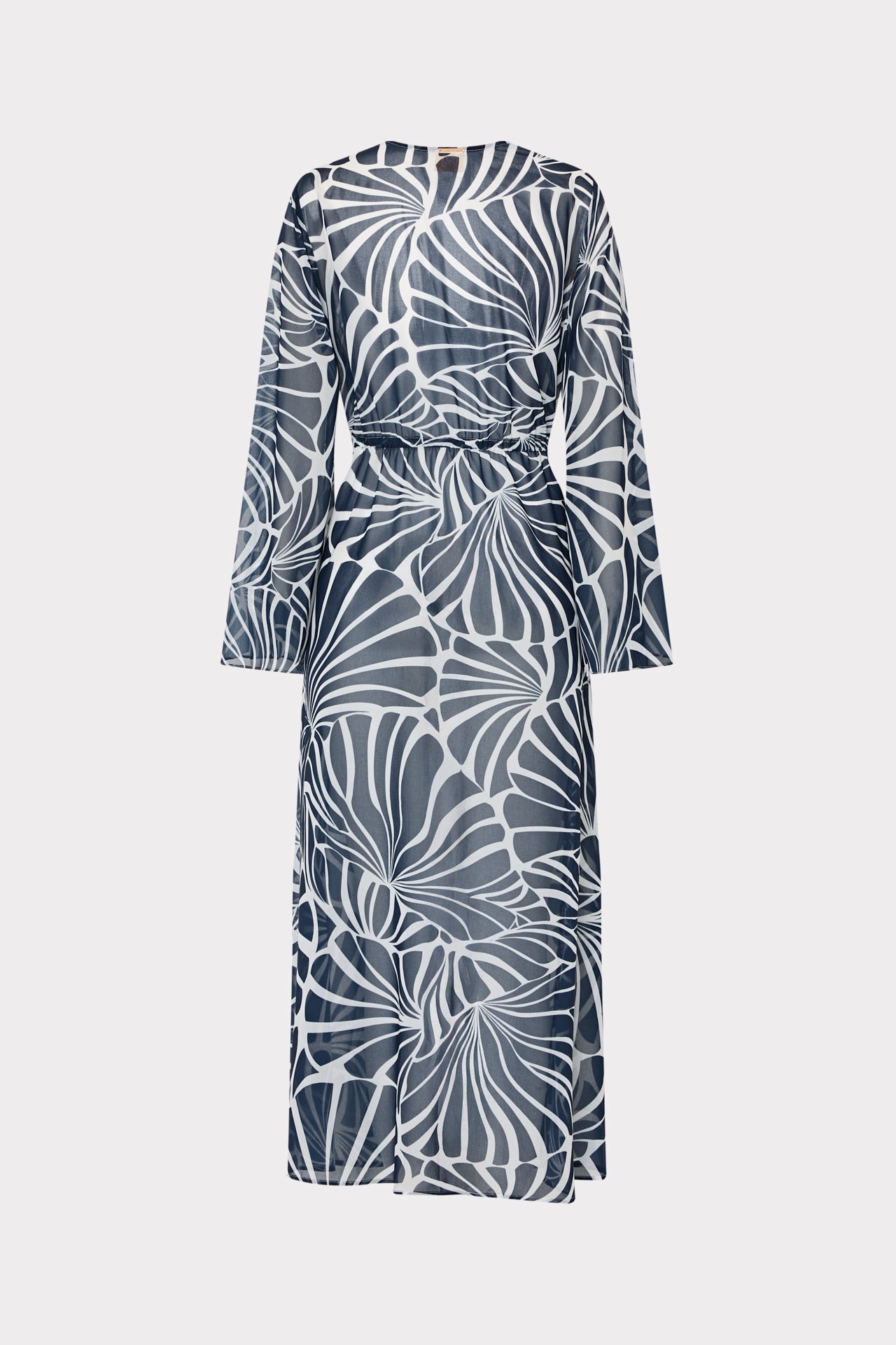 Vince Abstract Kai Print Chiffon Cover-Up in Navy/White
