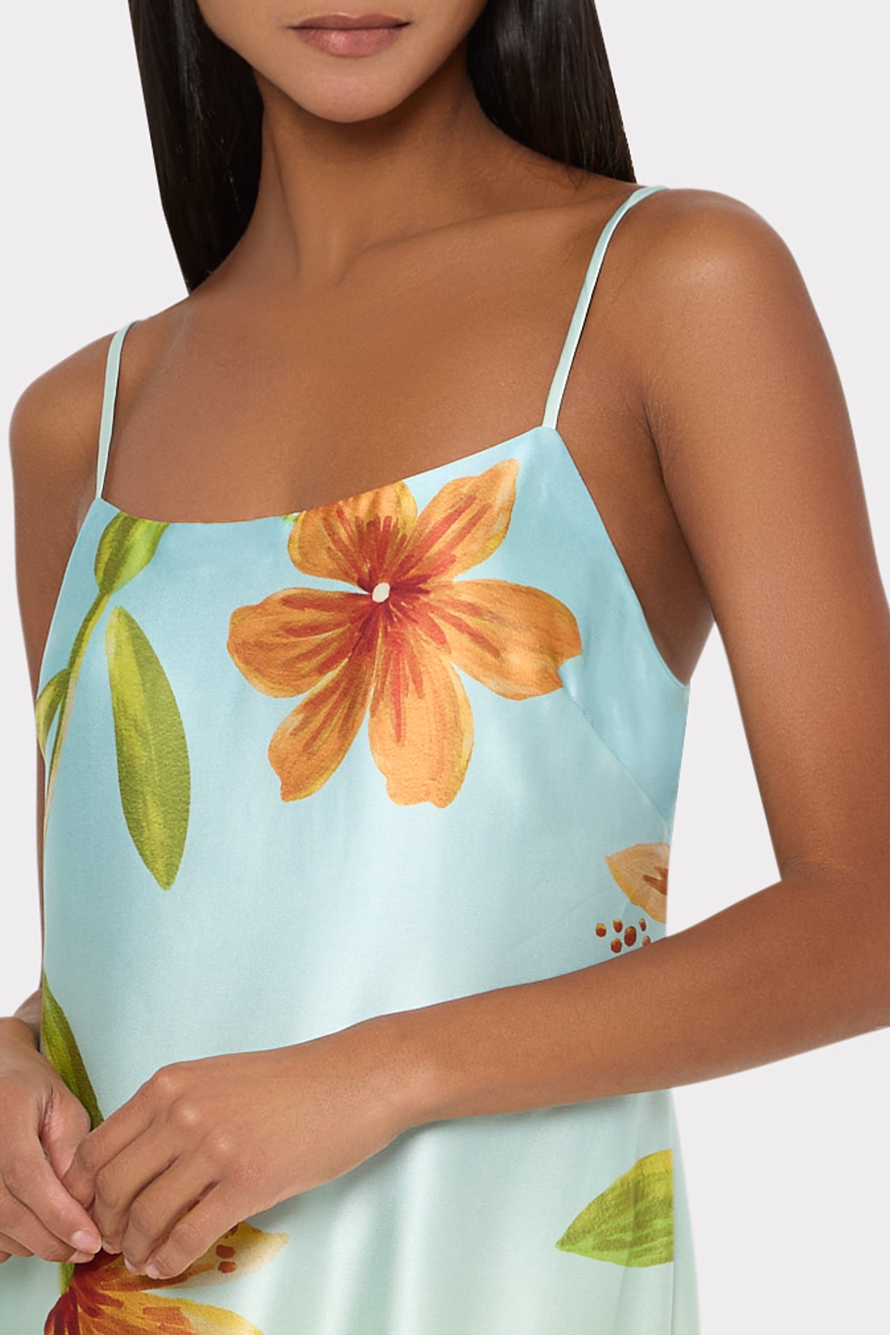 Milly Lily Floral Satin Maxi Dress 6 Milly Lily Floral Satin Maxi Dress 6