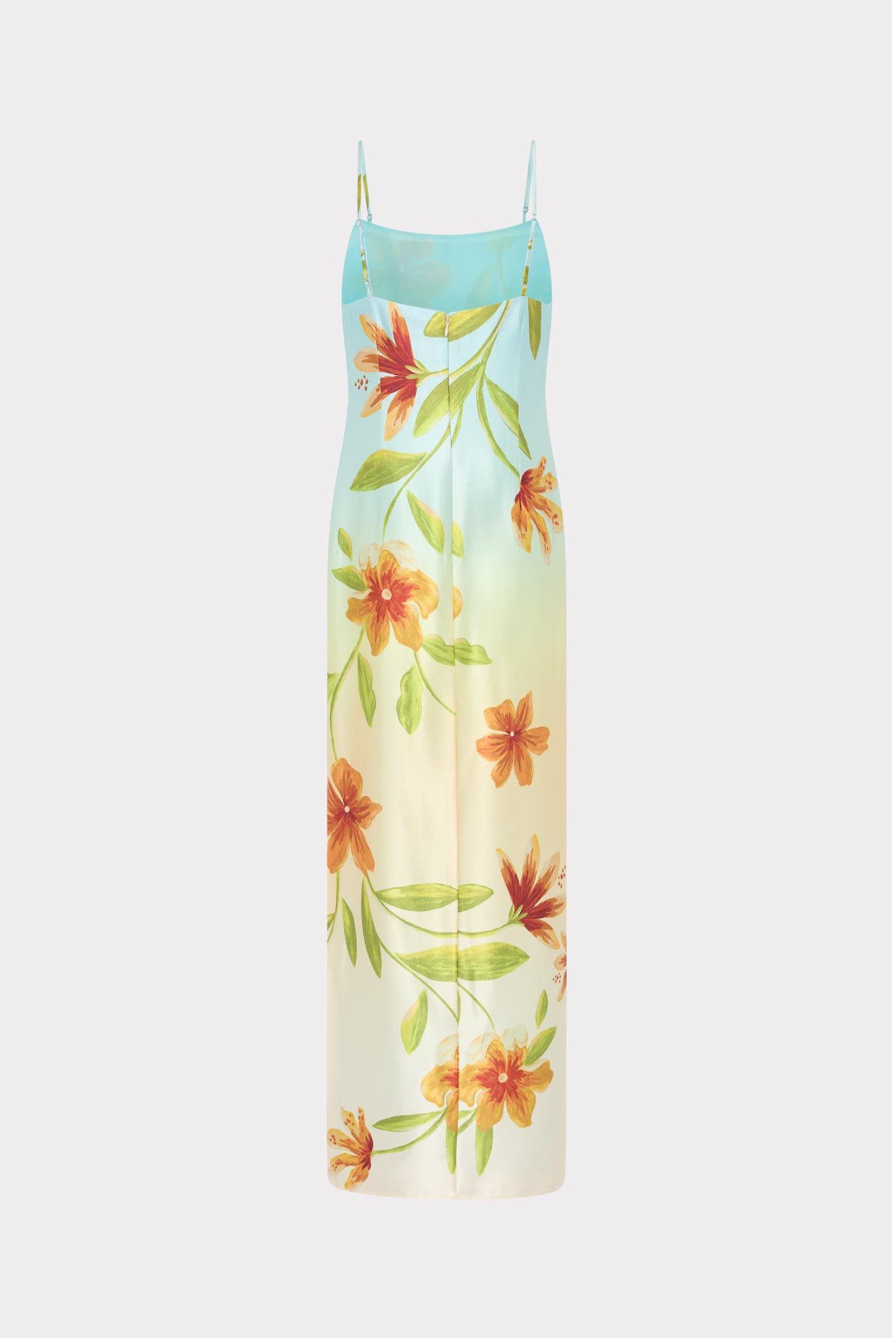 flower satin dress Milly Lily Floral Satin Maxi Slip Dress