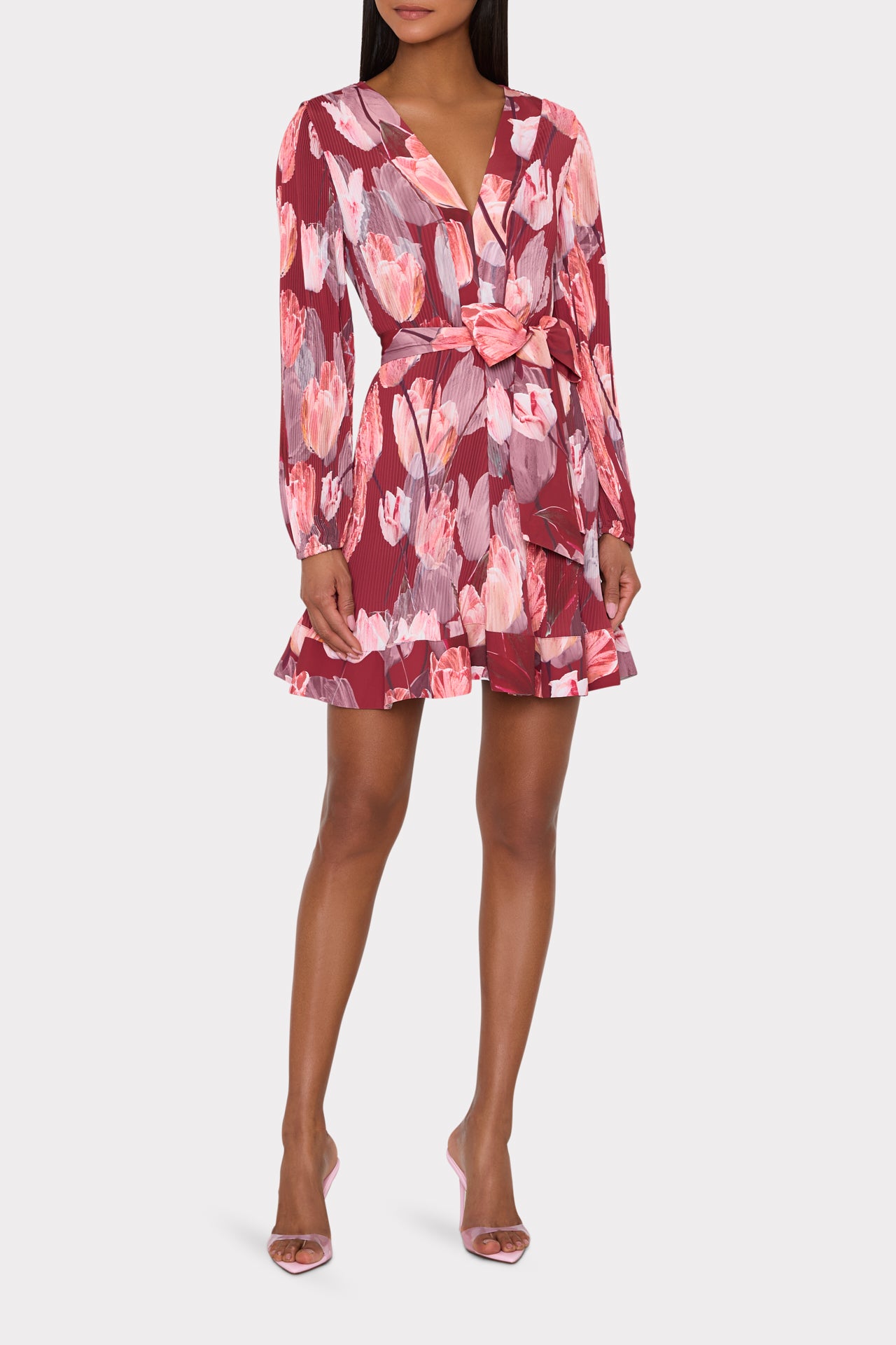 Liv Printed Pleated Dress Red Multi / 0