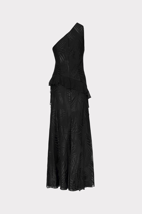 Ryanna Chiffon Devore Dress Black Image 4 of 4