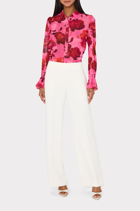 Lacey Blurred Blossom Printed Blouse Pink Multi Image 2 of 4