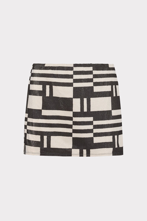 Jessie Barcelona Shimmer Puzzle Swim Skirt Ecru/Black Image 1 of 6