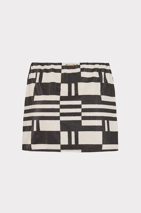 Jessie Barcelona Shimmer Puzzle Swim Skirt Ecru/Black Image 5 of 6