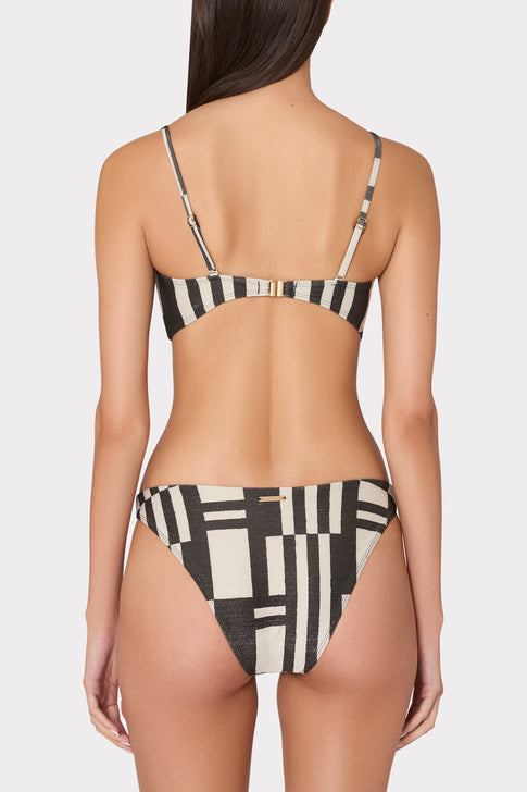 Barcelona Shimmer Puzzle Bandeau Top Ecru/Black Image 5 of 8