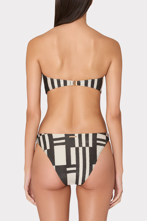 Barcelona Shimmer Puzzle Bandeau Top Ecru/Black Image 6 of 8