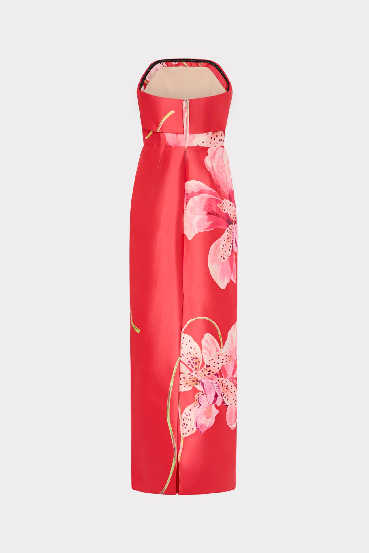 Milly Women's Ciara Printed Strapless Maxi Dress - Lipstick - Size 12 Milly Women's Ciara Printed Strapless Maxi Dress - Lipstick - Size 12