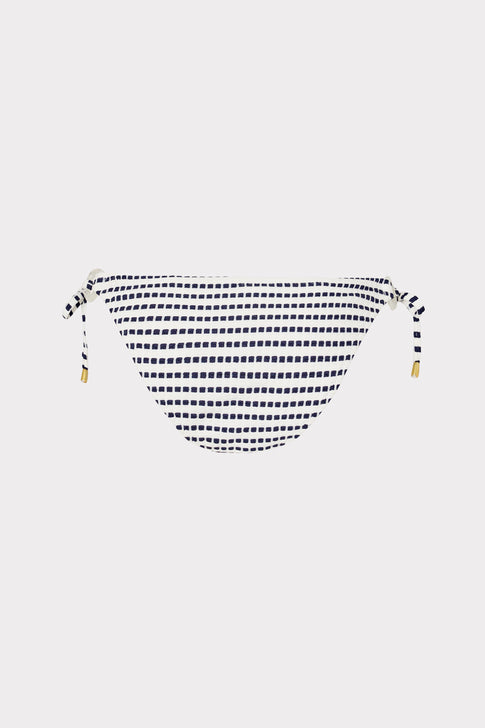 Textured Stripe Ring Bikini Bottom Navy Image 4 of 4