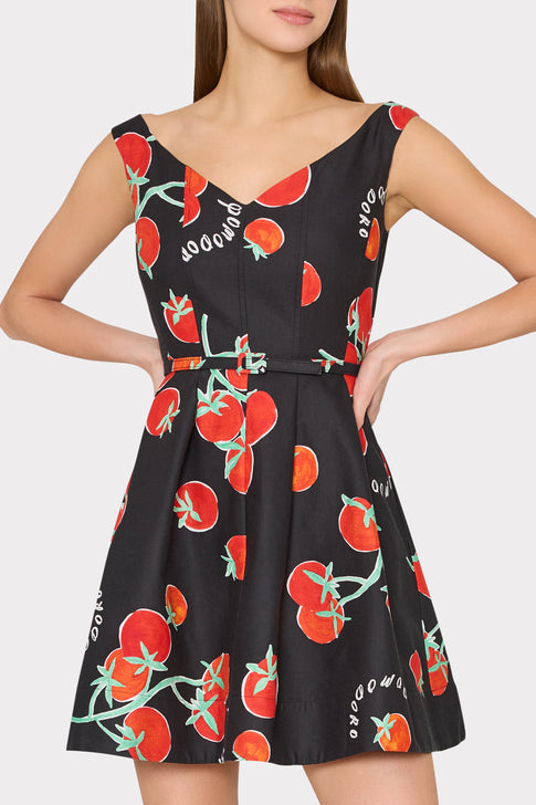 MILLY Peggy Elegant Off Shoulder Mini Dress - Styled Look Front View | MILLY
