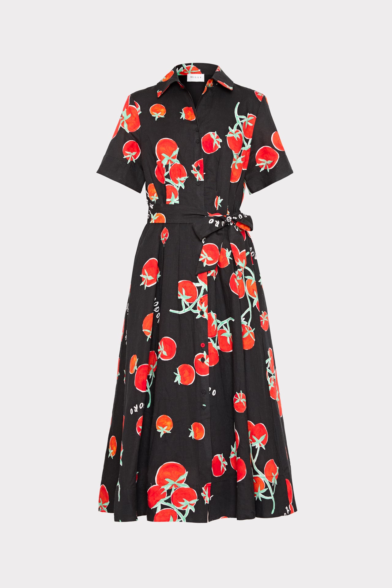Lexi Printed Midi in Black/Red | MILLY Lexi Printed Midi in Black/Red | MILLY
